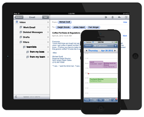 adding email to iphone rackspace